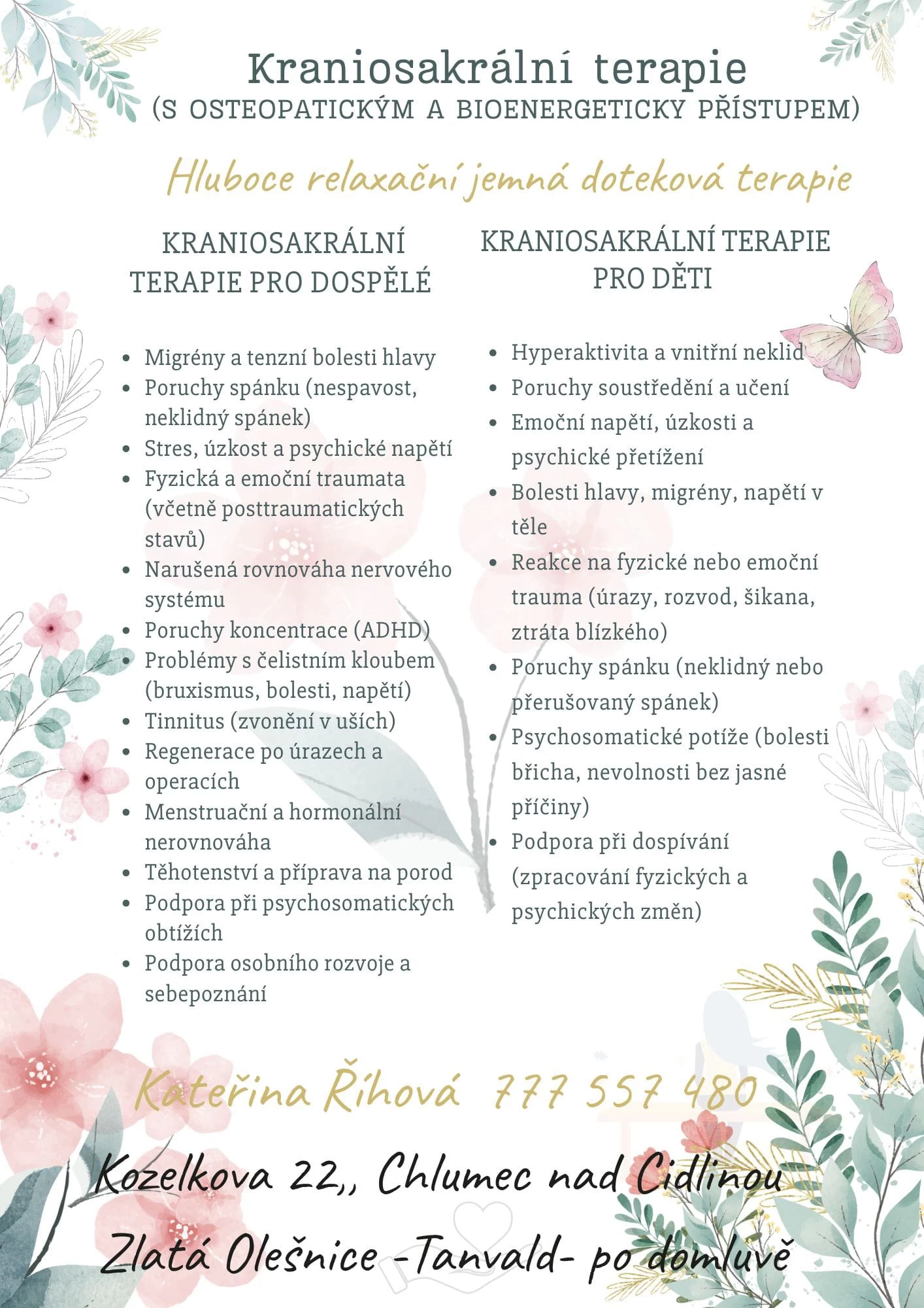 Kateřina Říhová masáže a kraniosakrální terapie - obrázek 2